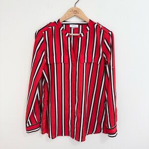 Calvin Klein Button Down Striped Blouse